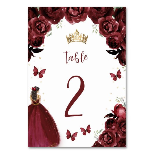 Numéro De Table Princesse Quinceañera (Par défaut)