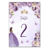 Numéro De Table Princesse Quinceañera en or jaune violet (Par défaut)