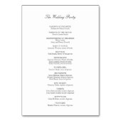 Numéro De Table Programme de mariage avec cadre de défilement (Dos)