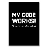 Numéro De Table Programmeur Mon code fonctionne (Par défaut)