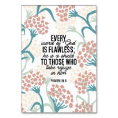 Numéro De Table Proverbe 30:5 Bible Verse Table Card (Par défaut)