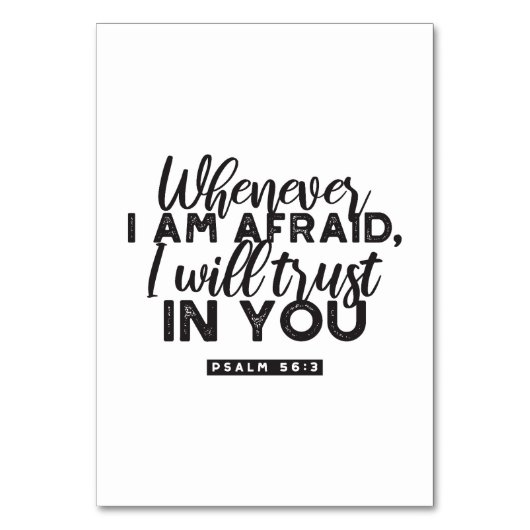 Numéro De Table Psaume 56:3 Bible Verse Art "Je ferai confiance en (Par défaut)