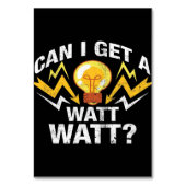 Numéro De Table Puis-je avoir un Watt Watt ? - Funny Electricien (Dos)