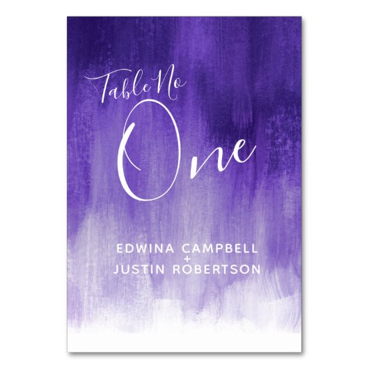 Numéro De Table Purple abstrait lavage moderne tableau d'art numér (Par défaut)