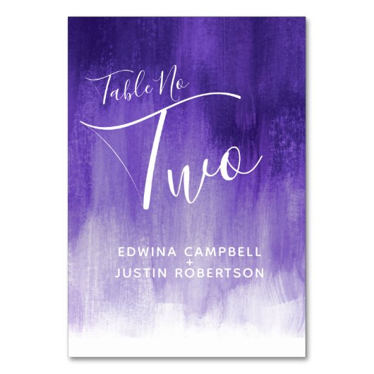 Numéro De Table Purple abstrait lavage moderne tableau d'art numér (Par défaut)