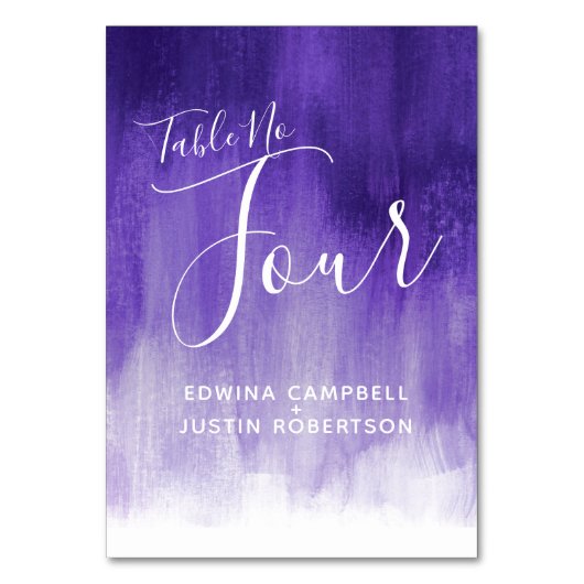 Numéro De Table Purple abstrait lavage moderne tableau n° 4 (Dos)