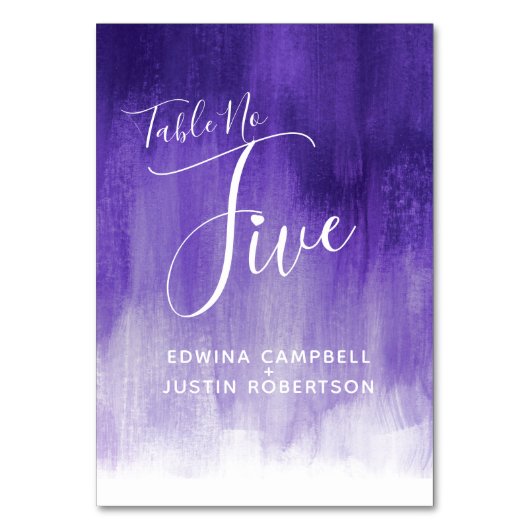 Numéro De Table Purple abstrait lavage moderne tableau numéro cinq (Par défaut)
