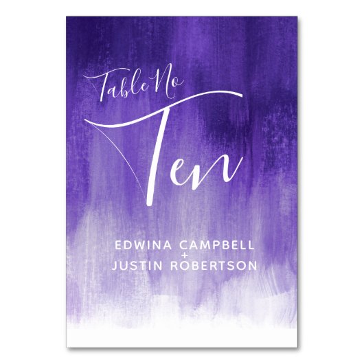 Numéro De Table Purple abstrait lavage moderne tableau numéro dix (Dos)