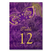 Numéro De Table Purple Gold Masquerade Ball Mardi Gras Mariage (Dos)