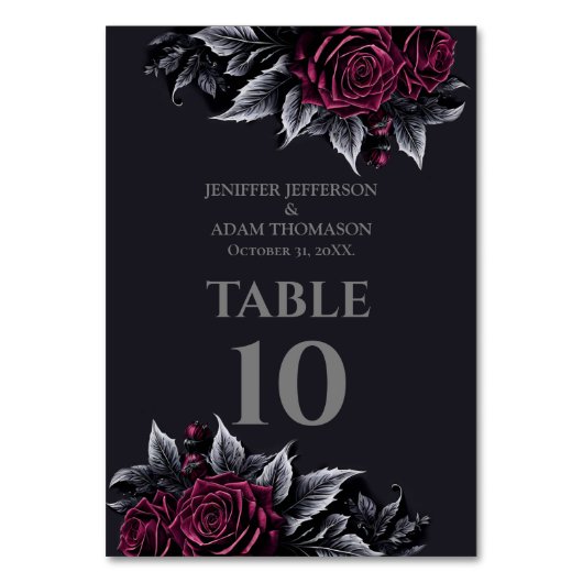 Numéro De Table Purple Gothic Halloween Alternative Wedding (Par défaut)
