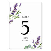 Numéro De Table Purple Lavender Rustique Aquarelle Mariage Floral (Dos)