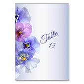 Numéro De Table Purple Lilac Pansy Floral Rustic Wedding Party (Dos)