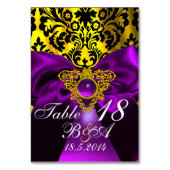 NUMÉRO DE TABLE PURPLE RIBBON GOLD CELTIC HEART DOMMASK MONOGRAS (Dos)