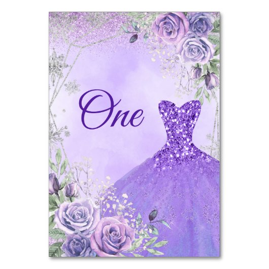 Numéro De Table Purple Royale Noël Princesse Quinceañera (Par défaut)