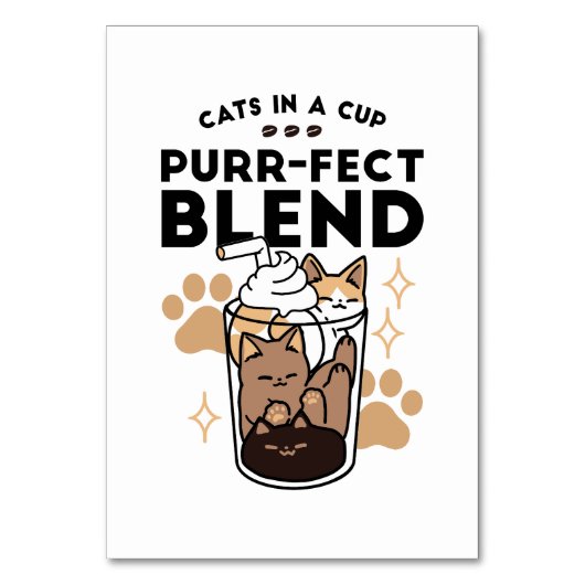 Numéro De Table Purr-fect Blend : Cat and Coffee Art for Pet Lover (Par défaut)