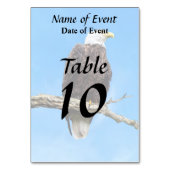 Numéro De Table Pygargue à tête blanche perché sur une branche (Dos)