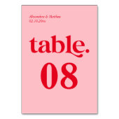 Numéro De Table Qr Code Mariage rouge et rose (Par défaut)