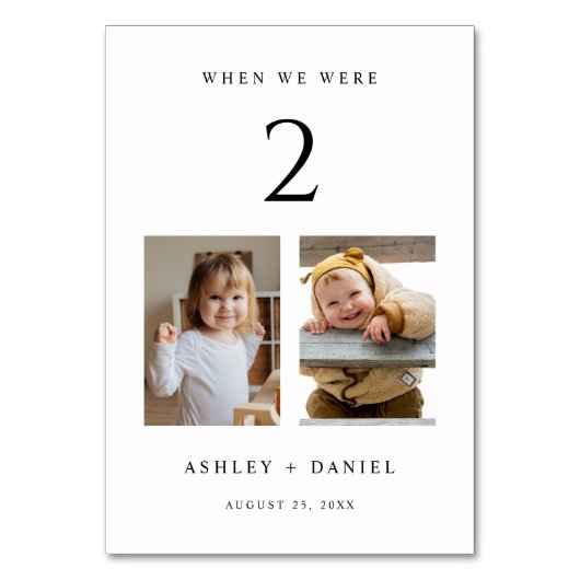 Numéro De Table Quand Nous Étions Âge (Dos)