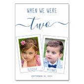 Numéro De Table Quand nous étions enfants âge Photos et noms Maria (Dos)