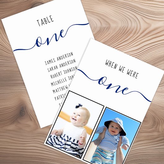 Numéro De Table Quand nous étions un enfant Photos des invités nom