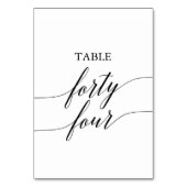 Numéro de table quarante-quatre élégant en calligr (Dos)