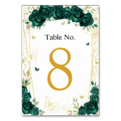 Numéro De Table Quinceañera Emerald Green Floral Papillons (Par défaut)
