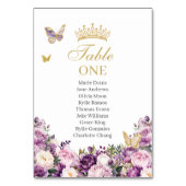 Numéro De Table Quinceanera Fleur de Lilas Pourpre (Dos)