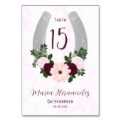 Numéro De Table Quinceanera Floral Western Horseshoe (Par défaut)