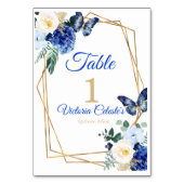 Numéro de table Quinceañera Papillon Or Bleu Royal (Par défaut)