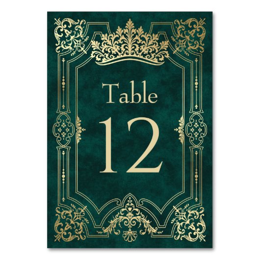 Numéro De Table Quinceanera verte Tiara Couronne élégante (Dos)