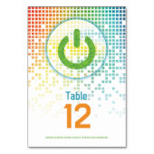 Numéro De Table Rainbow Pixel jeu vidéo Gamer Bar Mitzvah (Dos)