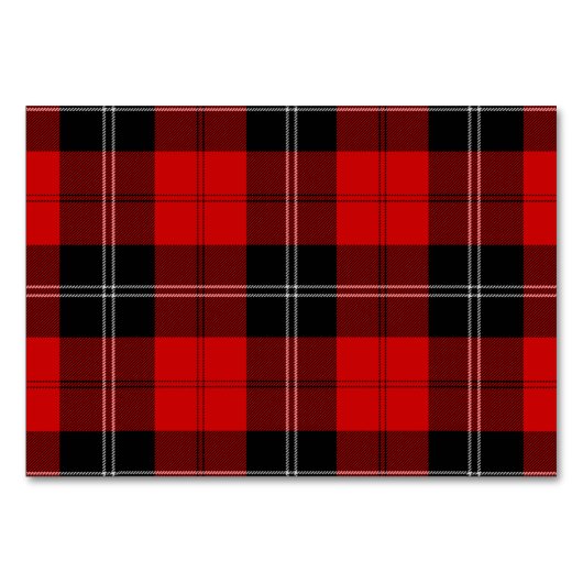 Numéro De Table Ramsay tartan rouge noir plaid (Devant)