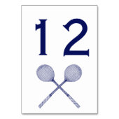 Numéro De Table Raquettes de squash croisées bleues (Dos)