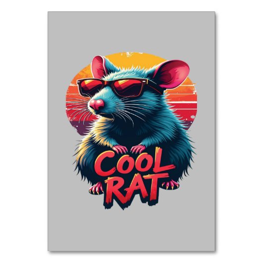 Numéro De Table Rat cool avec lunettes de soleil Retro Sunset Desi (Par défaut)