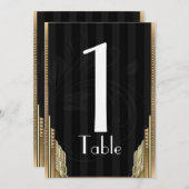 Numéro de table rayure Art déco doré (Devant / Derrière)