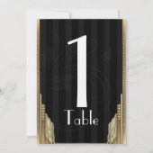 Numéro de table rayure Art déco doré (Dos)