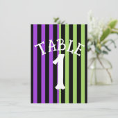 Numéro de Table Rayure Halloween Vert Violet & Noi (Debout devant)