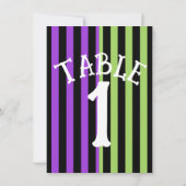Numéro de Table Rayure Halloween Vert Violet & Noi (Dos)
