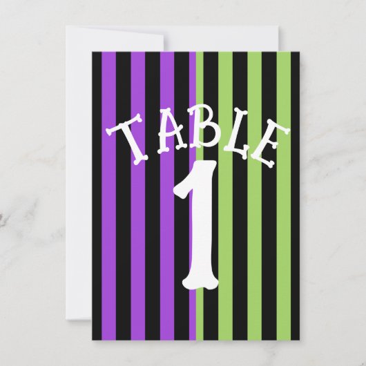 Numéro de Table Rayure Halloween Vert Violet & Noi (Devant)