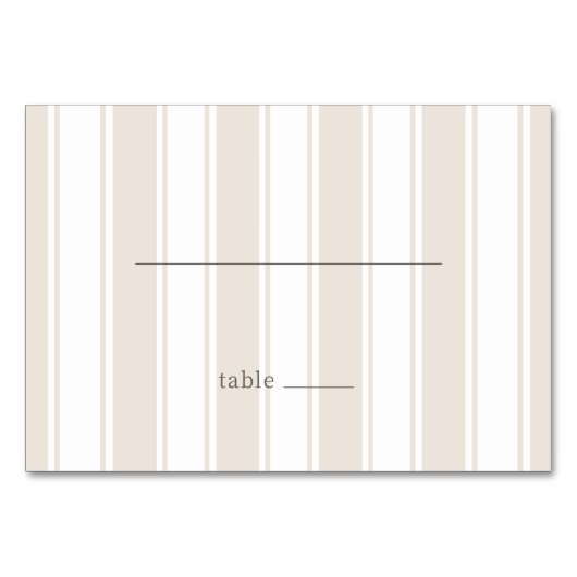 Numéro De Table Rayures Beige Serein (Devant)