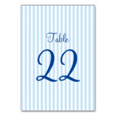 Numéro De Table Rayures Bleu Clair et Blanc (Dos)