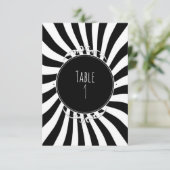 Numéro de table rayures fantaisistes noir et blanc (Debout devant)