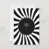 Numéro de table rayures fantaisistes noir et blanc (Dos)