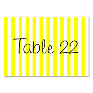 Numéro De Table Rayures jaunes