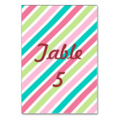 Numéro De Table Rayures roses arc-en-ciel (Dos)