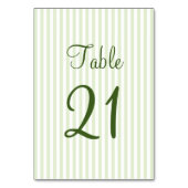 Numéro De Table Rayures vert clair et blanc (Par défaut)