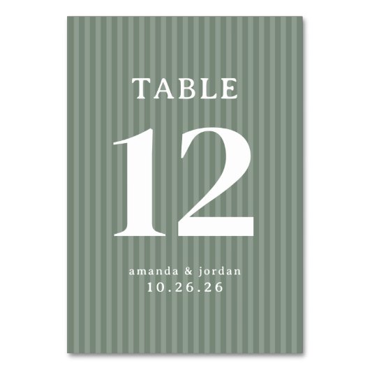 Numéro De Table Rayures Vertes Sophistiquées (Par défaut)