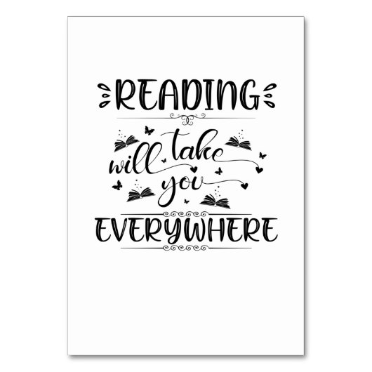 Numéro De Table Reading Art Reading Will Take You Everywhere (Par défaut)