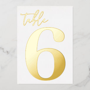 Numéro de table Real Gold Foil