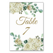 Numéro De Table Réception de mariage à l'aquarelle Rose Blanche Cl (Par défaut)